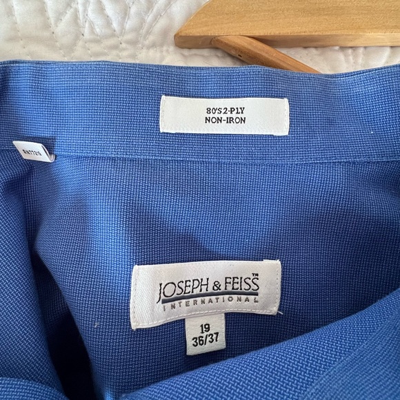 🌟3 for $25🌟 Joseph & Feiss Button Up Dress Shirt Classic Collar Blue Men’s - Picture 4 of 10